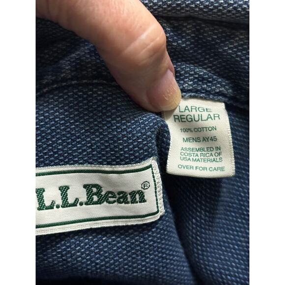 L. L. Bean navy canvas shirt, large, utility, chore, thick, workwear, cabincore - Picture 4 of 4